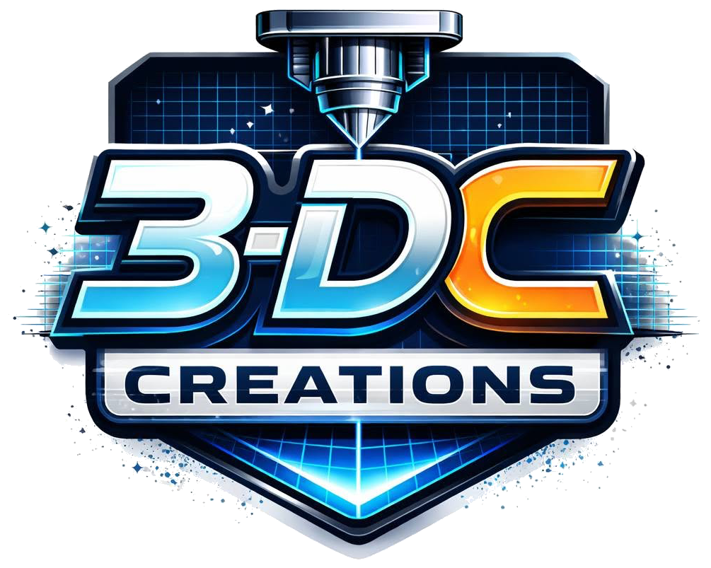 3DC-Creations logo — a 3D printer nozzle over the words 3-DC Creations